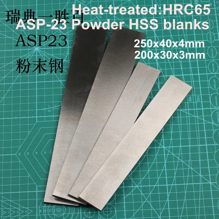 Шведский стальной порошковый нож ASP-23 HRC65 из быстрорежущей стали, лезвие для рукоделия, стальные заготовки