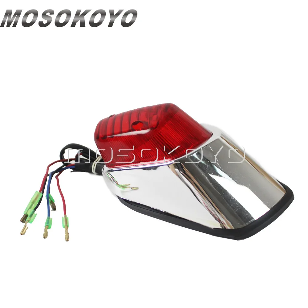 Chrome Retro 12V Filaments Lamp Taillights Brake Stop Light for Honda Shadow Sabre 1100 Aero ACE Valkyrie Red