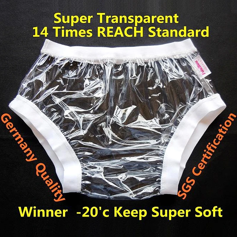Free Shipping FUUBUU2207-transparent-L-1PCS ABD Wide elastic pants  diapers non disposable diaper plastic diaper pants
