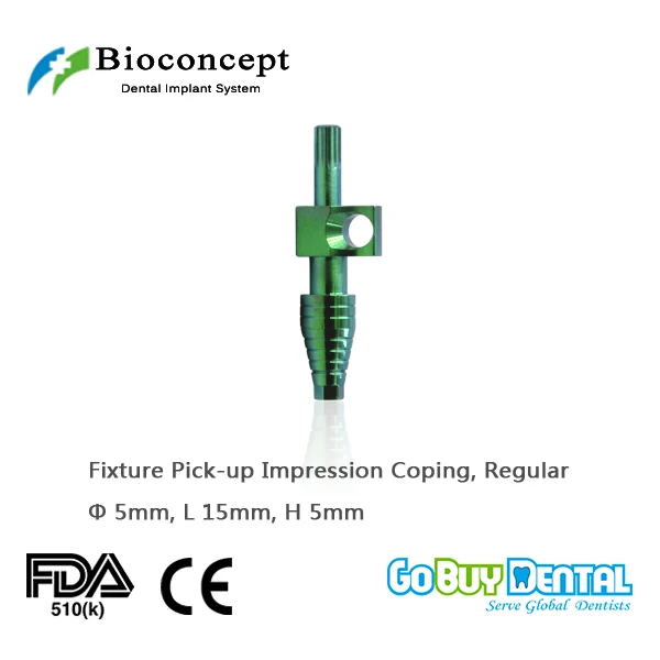 

Bioconcept Hex Regular Fixture Pick-up Impression Coping φ5.0mm, Length 15mm for Open Tray(362250)