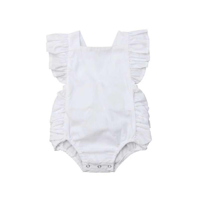 Candy Color Newborn Infant Baby Girl Solid Ruffle Sleeveless Romper Jumpsuit Outfits Sunsuit Baby Girl Cotton Clothing 0-24M