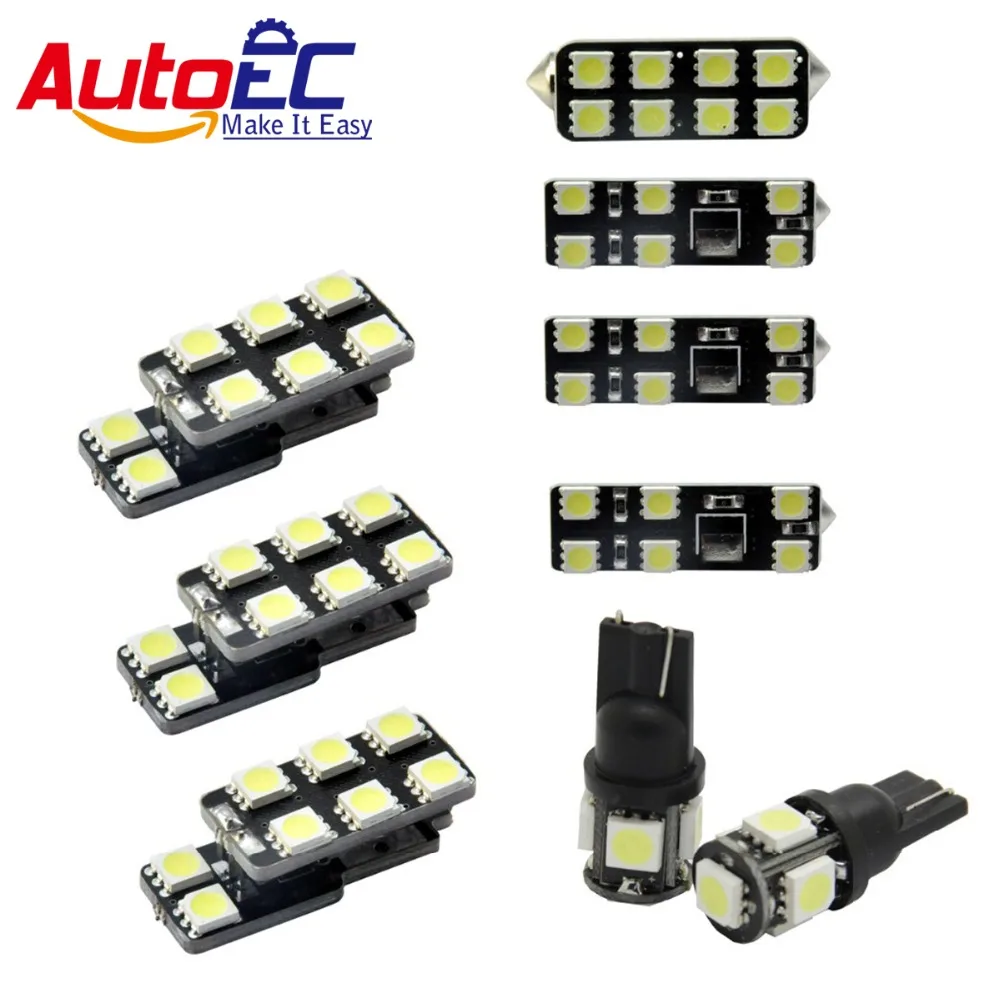 AutoEC 9pcs/set Car festoon dome panel Dome&Map readling light lamp bulb For scirocco R kit package 12v #LDK15