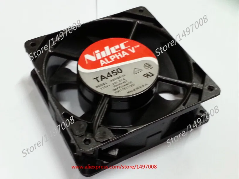 NIDEC A30108-10 AC 115V 0.26/.21A 120x120x38mm Server Cooling Fan