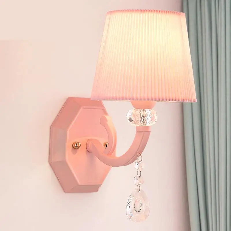 

wedding room modern Led wall lamp pink Children lamp warmly mirror led wall sconce bedroom living room Wall Lights porch light