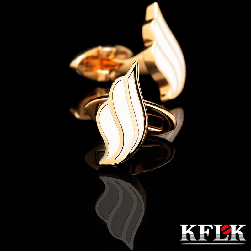 

KFLK jewelry shirt cufflinks for Women's Brand cuff buttons Lady cuff links High Quality Gold-color abotoaduras guests