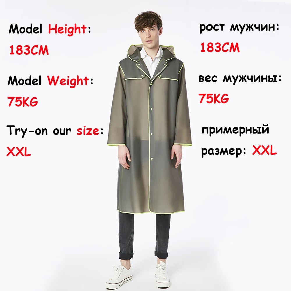 Adult Men Women Long Thick Rainwear Universal Rain Coat Waterproof Poncho Hiking Tour Raincoat Hooded Free Shipping