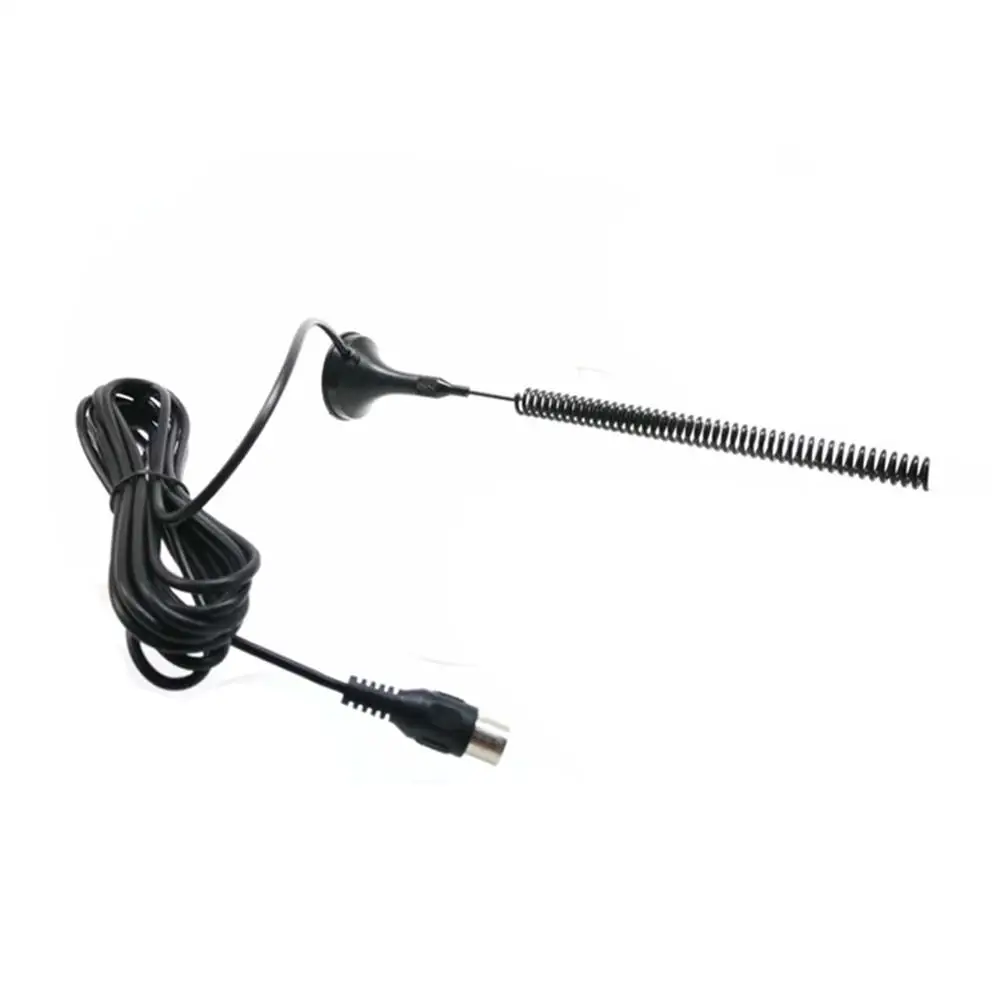 Small Sucker Spiral Stick Household Antenna 3m Cable Fm Radio Aerial+iec Male To Female/f Adapter New