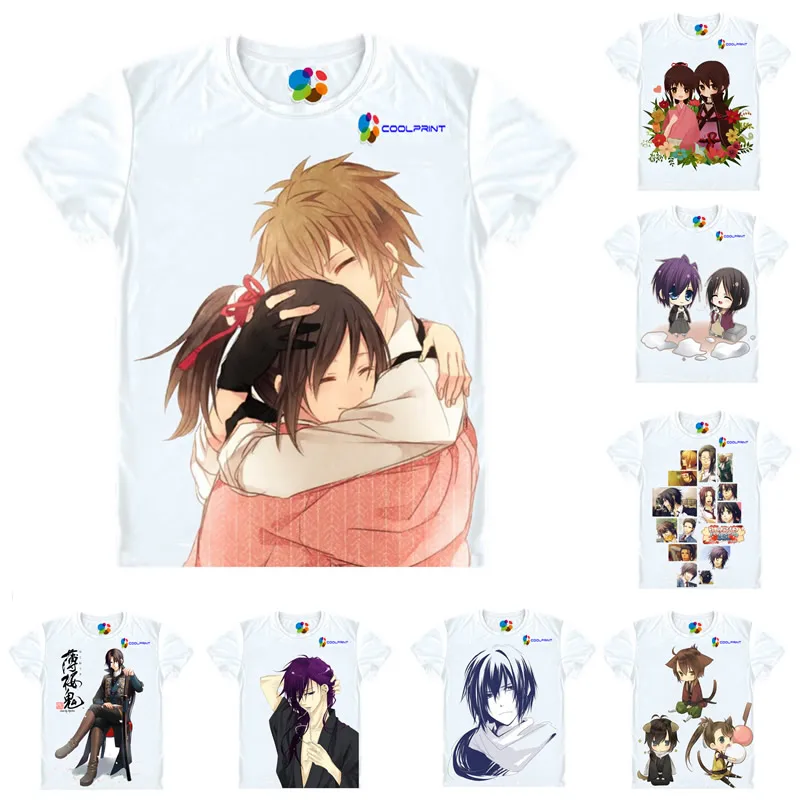 Coolprint Anime Shirt Hakuouki Hakuoki T-Shirts Multi-style Short Toshizo Hijikata Hajime Saito Cosplay Motivs Hentai Shirts