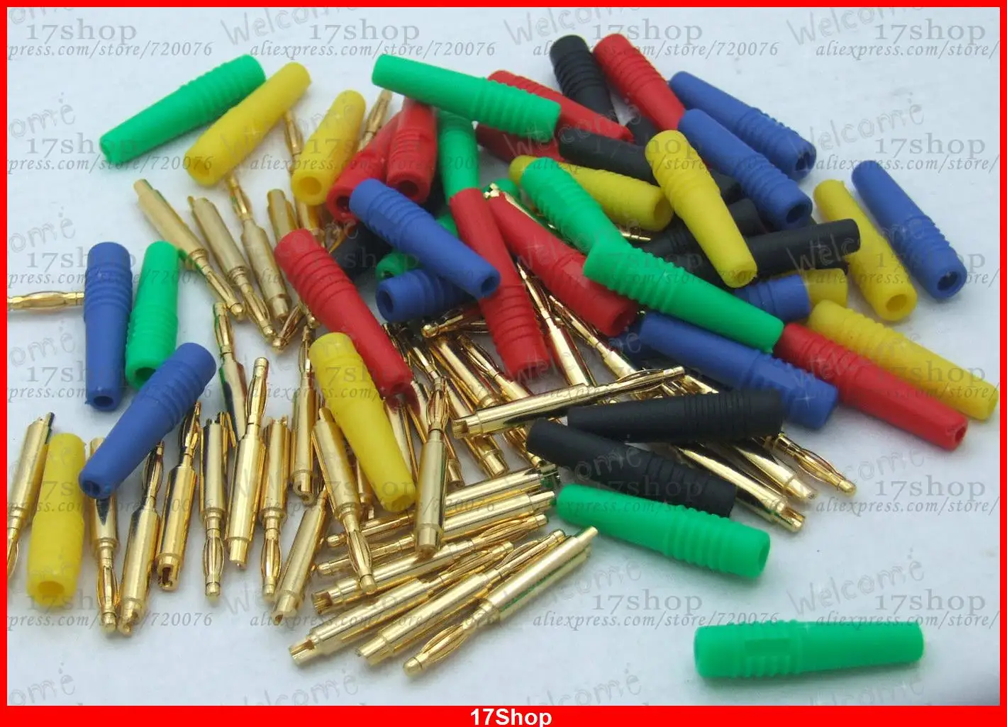 50PCS colors Copper 2mm Banana Plug for Binding Post Test Probes Medical Devices