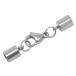 2/3/4/5/6/8mm 10pcs Fechos de Aço Inoxidável Ganchos Cabos Extremidade Caps Cord Para Fazer Pulseira Colar DIY Descobertas Jóias
