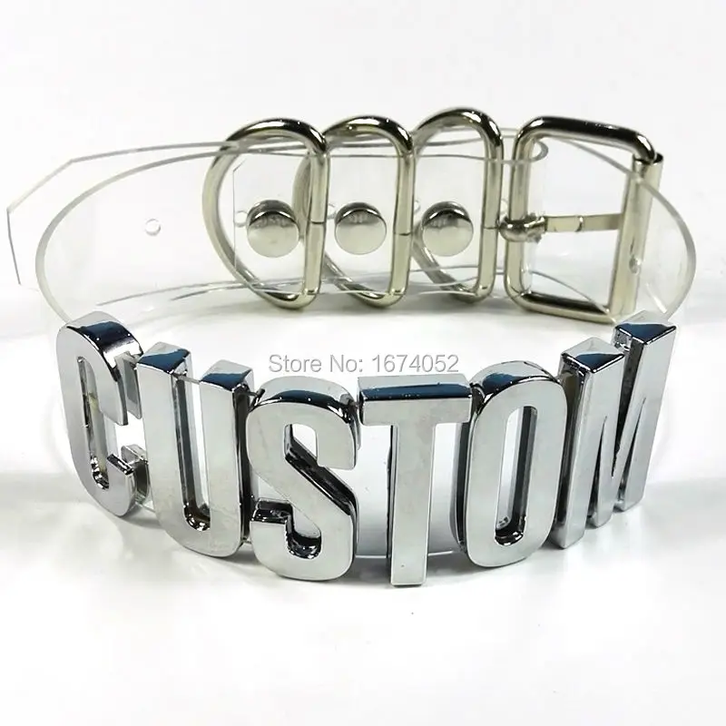 

Cosplay Handmade Customised Choker Choose Name Big Word 35MM Letter Collar Clear PVC Transparent Custom Necklace