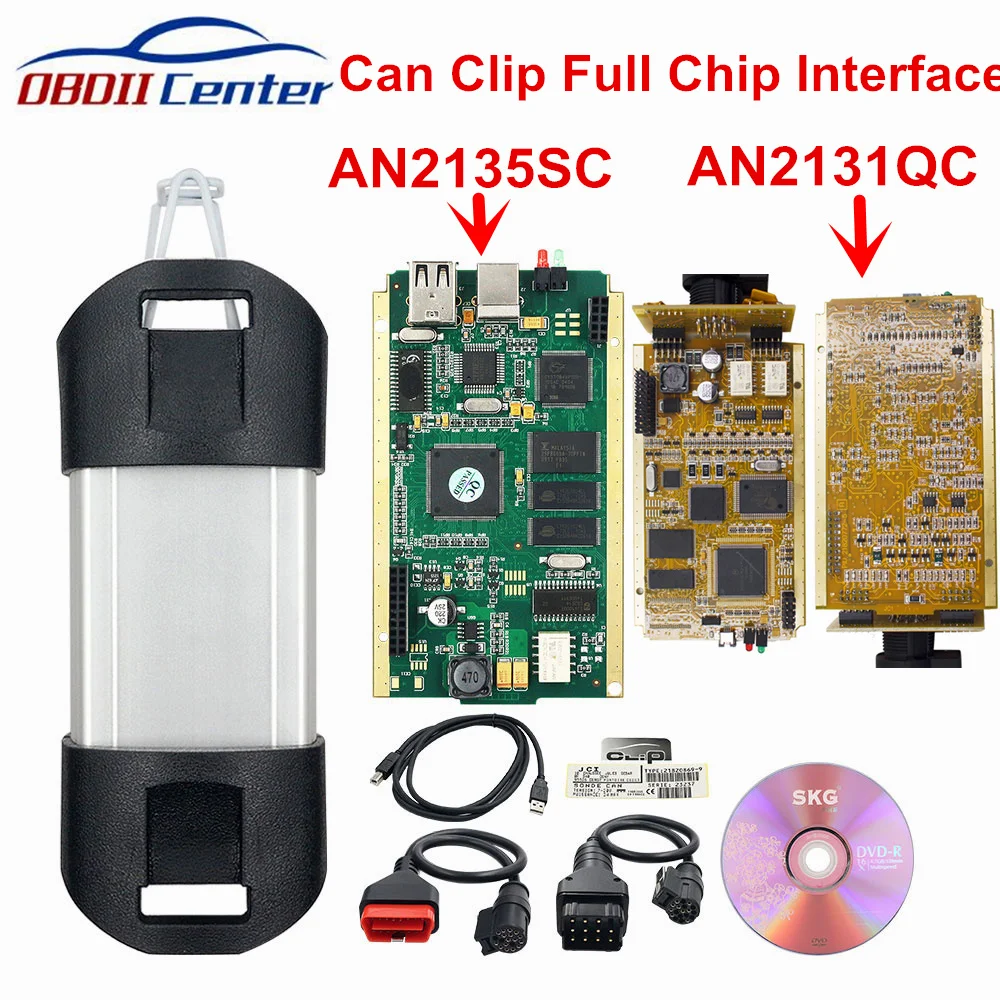 2024 Can Clip Diagnostic Interface V212 Clip Diagnosis Scanner Tool Full Chip CAN CLIP Diagnostic Tool  AN2131QC AN2136SC Chip