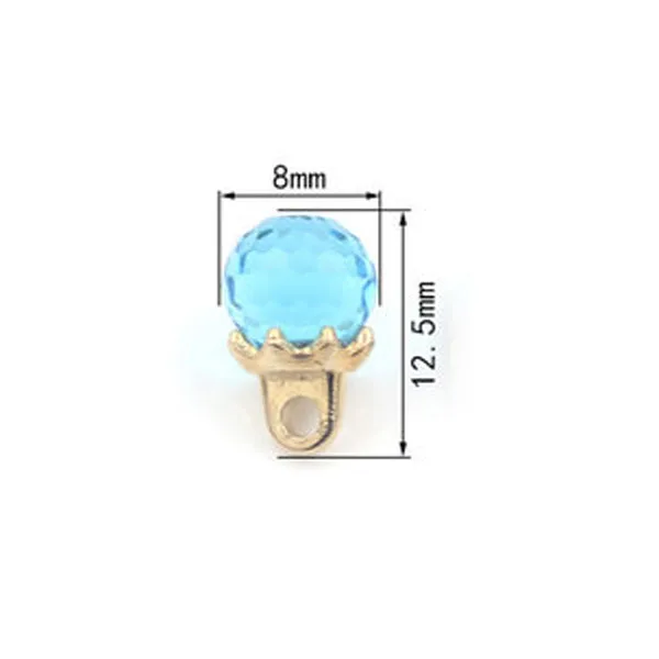 10pcs/lot Size:8mm Red Imitation Crystal Buttons Sewing Shirt Button DIY Scrapbooking Accessories(SS-98-2)