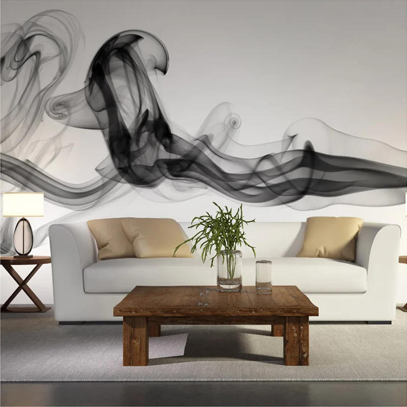 

Custom Photo Wallpaper Modern 3D Wall Mural Wallpaper Black White Smoke Fog Art Design Bedroom Office Living Room Wall Paper