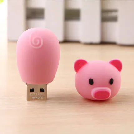 High Speed PenDrive Cartoon Cute Pig Usb Flash Drive Pen Drive 4G/8G/16G/32G/64GB U Disk Animal Memory Stick Real Capacity Gift