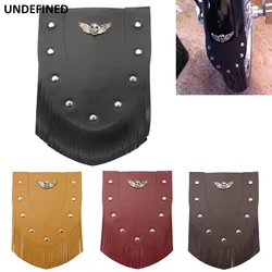 Skull Eagle Motorcycle Fender Mud Guard Flap PU Leather Front Mudguard Cover For Harley Indian Vintage Dyna Softail Cafe Racer