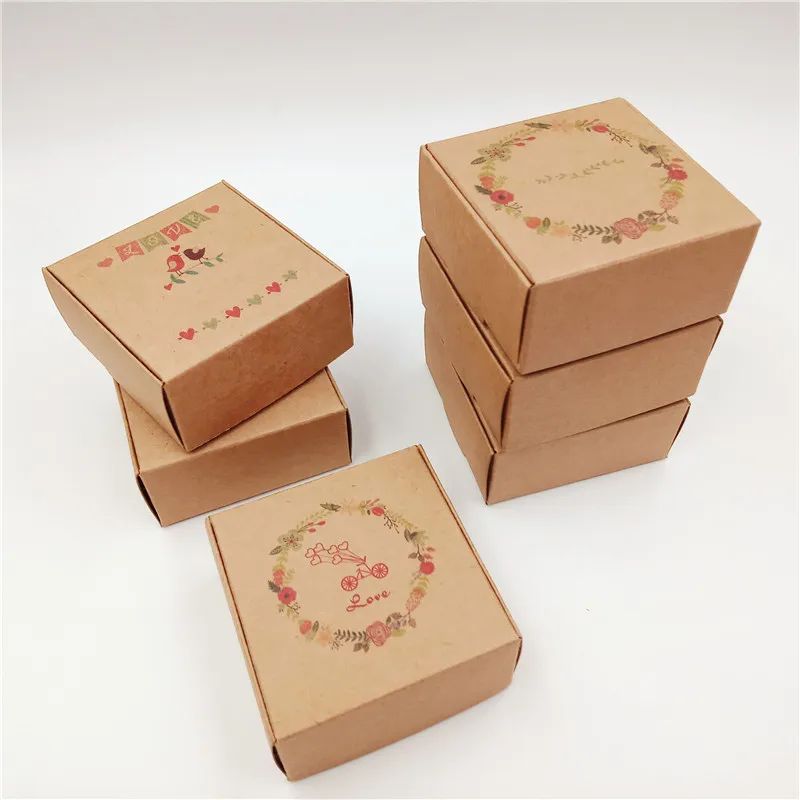 300Pcs Wholesale Kraft Paper Gift Boxes Jewelry Display Accessory Aircraft Boxes Handmade Soap Packaging Carry Case Cardboardbox