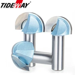 Tideway Industrial Cove Box Bit Milling Cutter 1/2 1/4 Shank Round Nose Tool for Wood Trimming Engraving Woodworking Router Bits