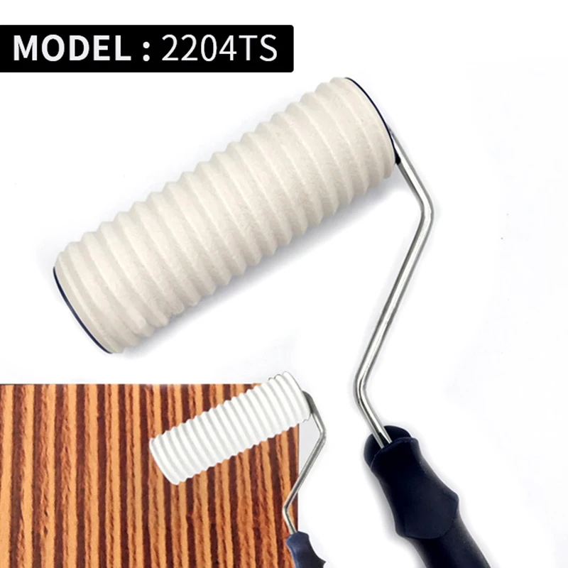 5pcs Pattern Paint Roller 8 Inch Draw Rubber DIY Construction Tool Portable Embossing Cylinder Stamp Decorative Brush Stone