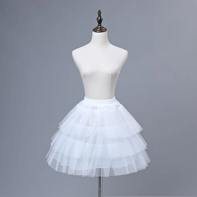 JIERUIZE Flower Girl Dress Petticoats Girl Underskirt Hard Tulle Lolita Cosplay Petticoat Ballet Tutu Skirt Rockabilly Crinoline