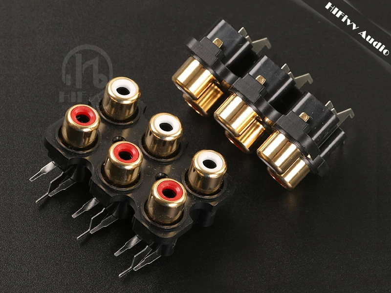 Câble de Signal RCA, 4/6 Voies Plaqué Or, Amplificateur Audio AV RCA Femelle