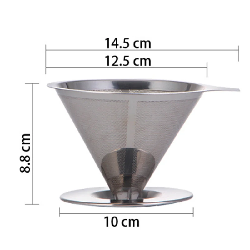 Double Layer 304 Stainless Steel Coffee Filter Holder Pour Over Coffees Dripper Mesh Coffee Tea Filter Basket Tools