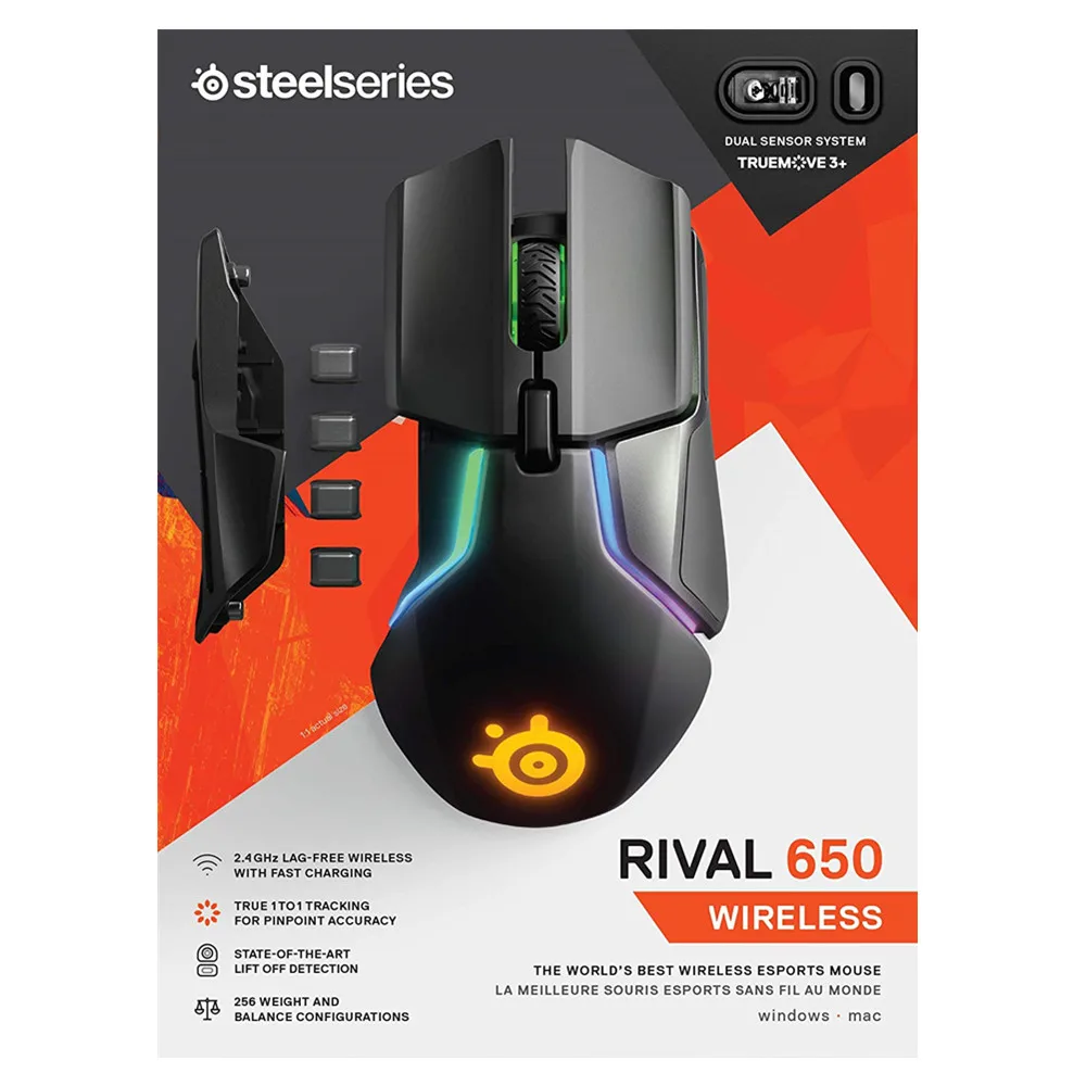 Nowy rywal z serii SteelSeries 650 bezprzewodowy Gaming-Mouse - dualen optischen Sensor - einstellbarer Lift-off-Distanz - abstimmbaren