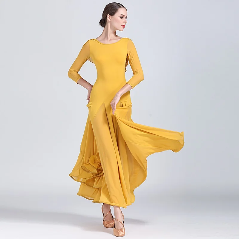 yellow ballroom dress woman ballroom dance clothes red spanish flamenco dress viennese waltz dress fringe tango dress foxtrot