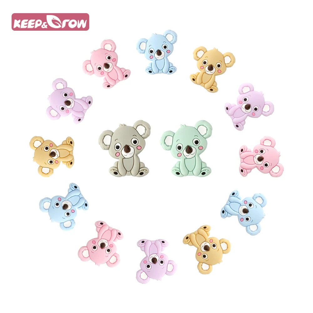 5/20/50pcs perline in Silicone per bambini adorabili Mini perline Koala massaggiagengive in Silicone giocattoli per la dentizione accessori per catena ciuccio fai da te senza BPA