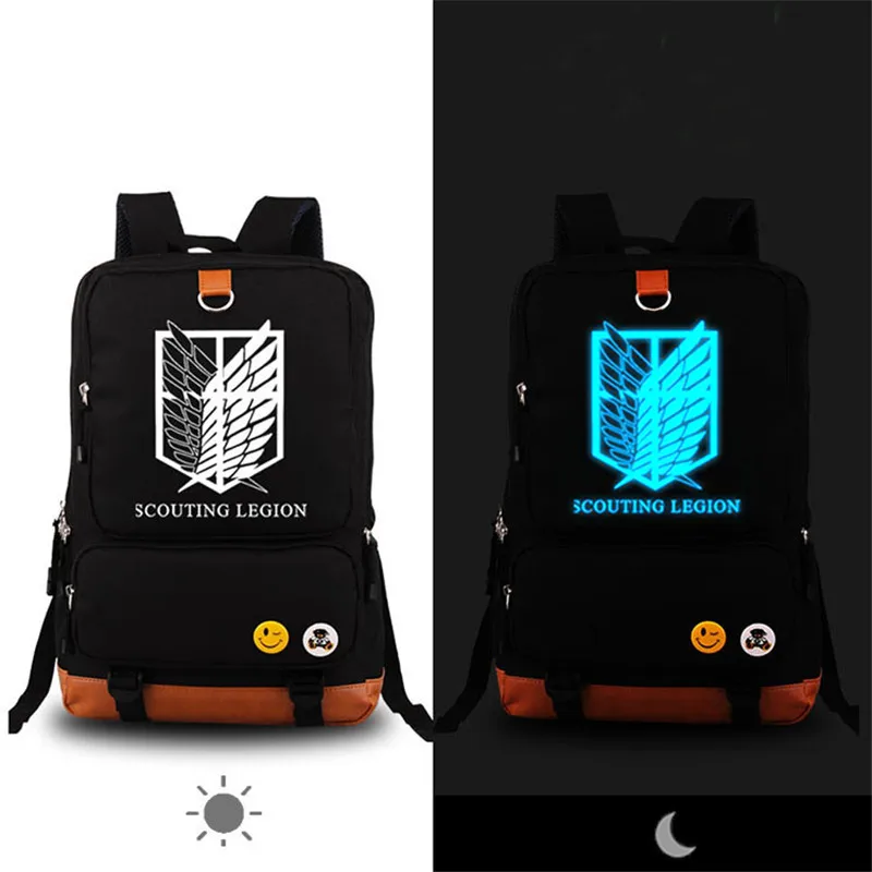 Anime Attack on Titan Scouting Legion Denim Canvas Women Printing Backpack Fashion School Bags for Teenagers Mochila Feminina