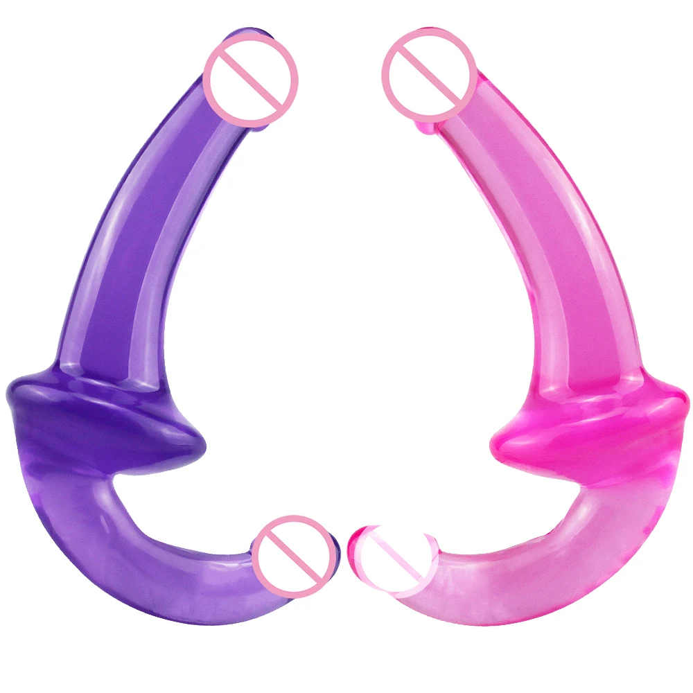 Strapon Dildo Realistic Dick Toy Sex Toys for Women Jelly Dildo Double Head Soft Silicone Vagina Anal Massager for Gay Lesbian