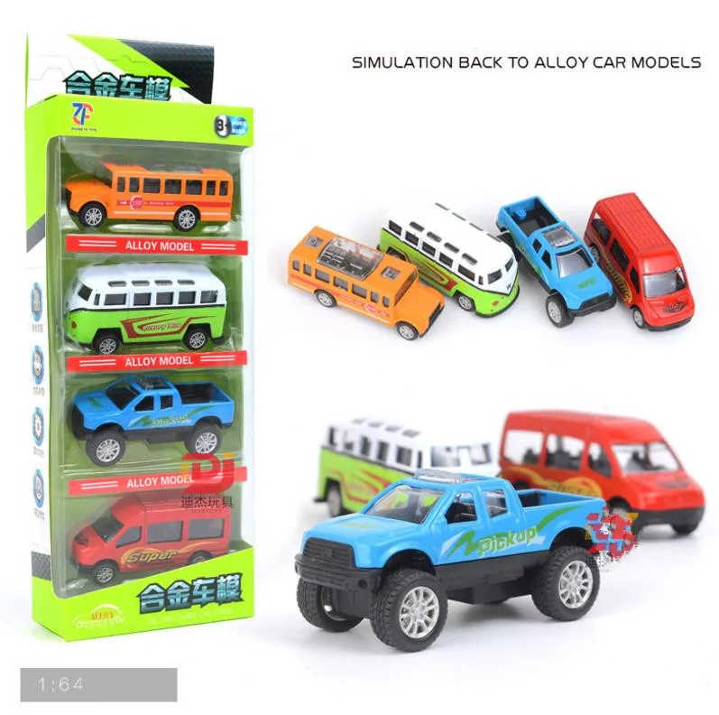 

Simulation classic car toy,1:64 scale alloy pull back bus,truck car toys,4pcs Collecting toy model,child's gift,free shipping