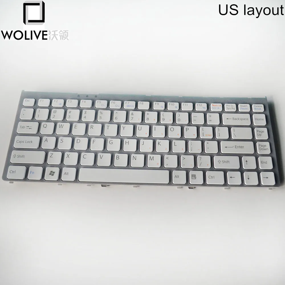 Wolive novo eua inglês teclado do portátil para sony vaio vgnfw 30b VGN-FW31M fw11e fw11m fw21e fw21m fw21m fw31e fw31m prata