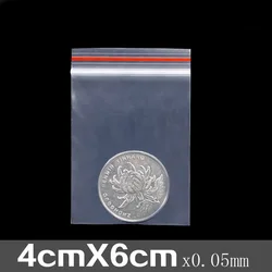 PE Self-adhesive Bags Transparent Plastic Bags Earrings Accessories Packaging Bags 4*6cm Bag #FY161