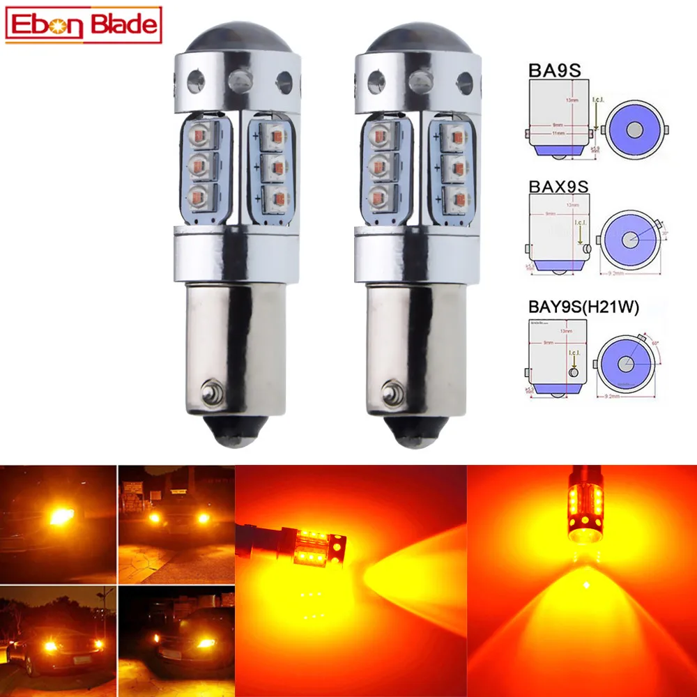 

2 шт. BA9S T4W BAX9S H6W BAY9S H21W XBD чипы 80 Вт автоматисветодиодный ная сменная лампа для автомобильного индикатора поворота сигнасветильник лампа Янтарный 12 В постоянного тока