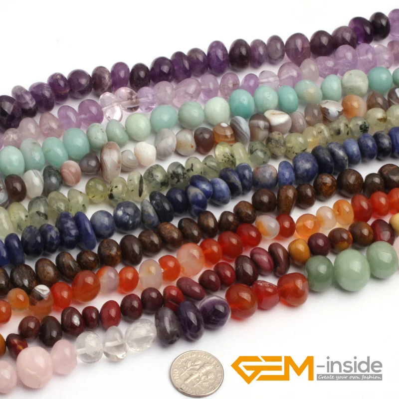 8x12mm Freeform Potato Shape Mixed Natural Stone Beads Assortmen Amazonite Agates Sodalite Bronzite Amethysts Strand 15 Inches