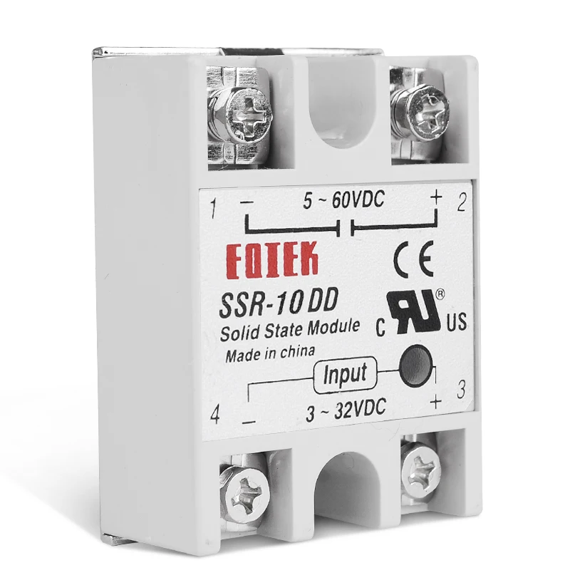 High Quality SSR-10DD SINOTIMER Solid State Module Relay DC-DC Single Phase SSR 10A 10DD 3-32V 12V DC TO 5-60V DC Control Load