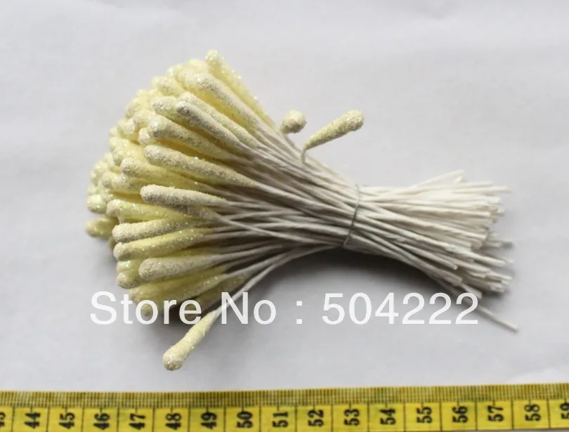 

600pcs Large shiny cream Millinery Flower Stamen approx 4" long ivory big floral stamen for diy