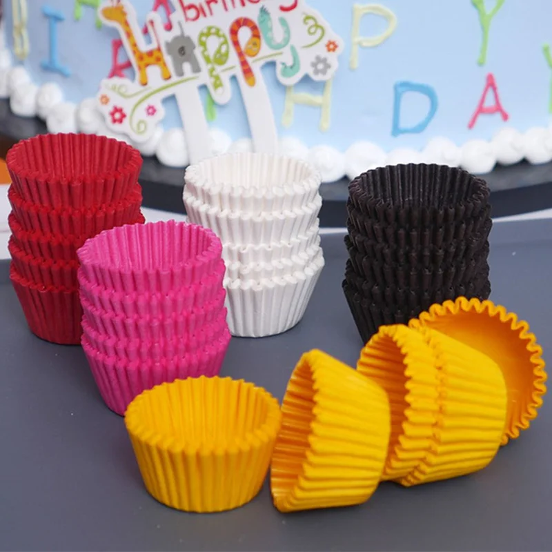 1000Pcs/Set Mini Paper Cake Egg Tart Mold Baking Muffin Cake Cups Bakeware Pastry Tools for Chocolate Cupcake Wraps