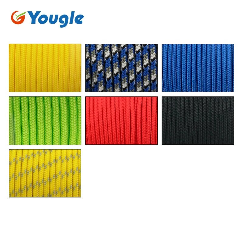 YOUGLE 5 Strand 350lb Paracord Parachute Cord Lanyard Rope Mil Spec Climbing Camping Knitted Bracelet 164FT 7 Colors