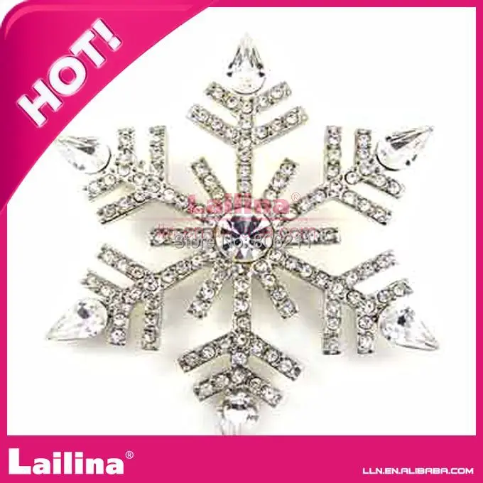 

Hot Sell Crystal Snow Flower Brooch for Chrismas