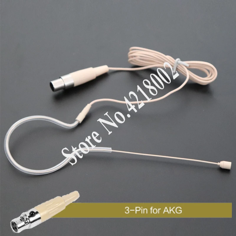 Pro Skin Mini XLR 3 Pins TA3F 3PIN Ear Hook Hanging Headset Microphone Mic for AKG Wireless Beltpack Transmitter Karaoke Mic