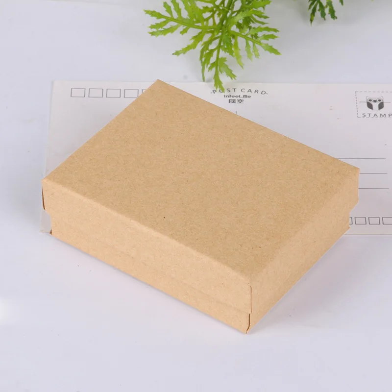 24pcs/lot 7cmx9cm Kraft Paper box Kraft Cardboard Gift Box for Necklace Ring Soap Pendant Can Personalized Packaging Case
