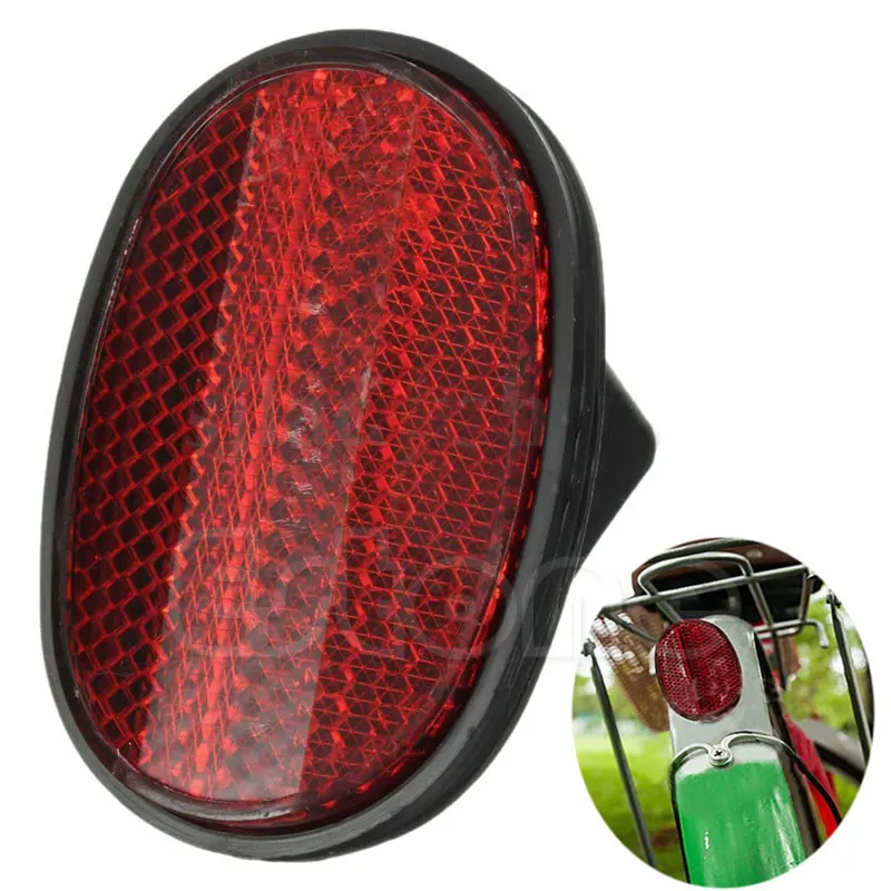 Bike Mudguard, Classic Bicycle Oval Rear Mudguard Outdoor Cycling Safety Warning Reflector Red Cycling Warning Protector