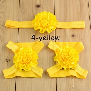 baby barefoot sandals and headbands set shoes newborn baby headband  fabric flowers for headband girls children hair accessories