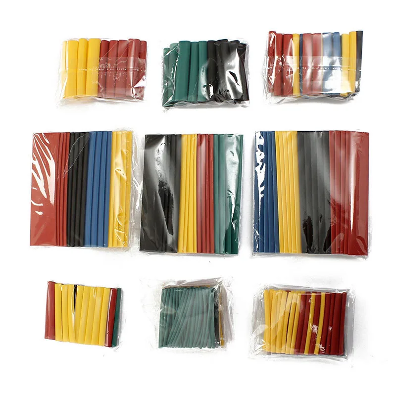 Assorted isolamento Shrinkable fio cabo manga Kit, Heat Shrink Tube, 2:1, 164 PCs/Set, 492 PCs/Set