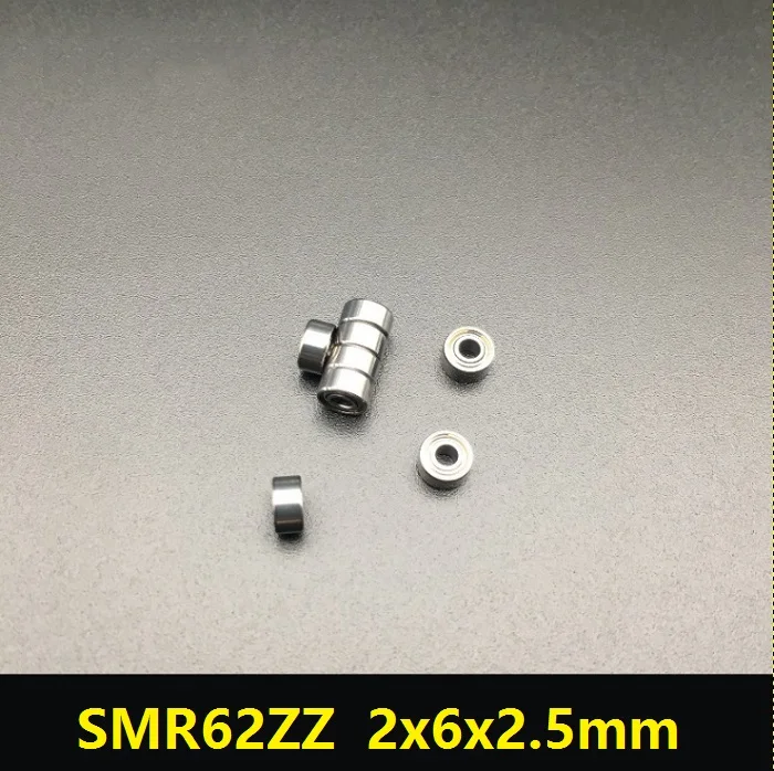 50pcs ABEC-5 SMR62ZZ SMR62 ZZ Stainless steel ball bearing Miniature 2x6x2.5 mm Shielded Deep Groove Ball Bearing 2*6*2.5mm