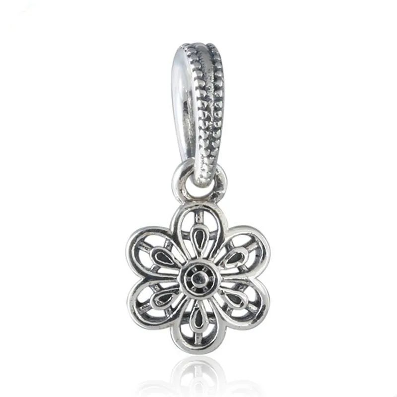 

Fit Original Brand Charms Bracelet Spring Collection 925-Sterling-Silver charms Floral Daisy Lace charm women jewelry