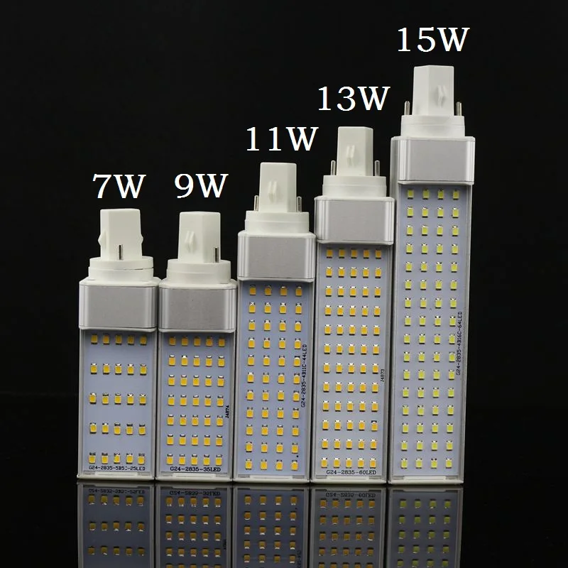 

Светодиодная цилиндрическая лампа SMD2835 E27 G24 G23, горизонтальная пробка, 7 Вт, 9 Вт, 11 Вт, 13 Вт, 15 Вт, 110 В, 220 В, 240 в, Точечный светильник льник
