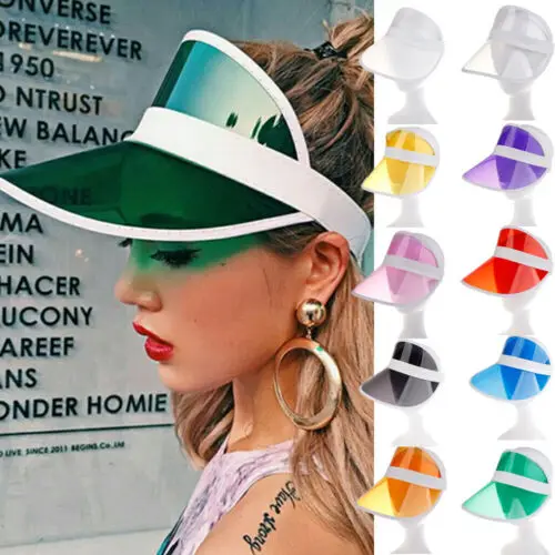 Adjustable Summer Hat Sun Visor Casual Hat Clear Plastic Adult Sunscreen Cap